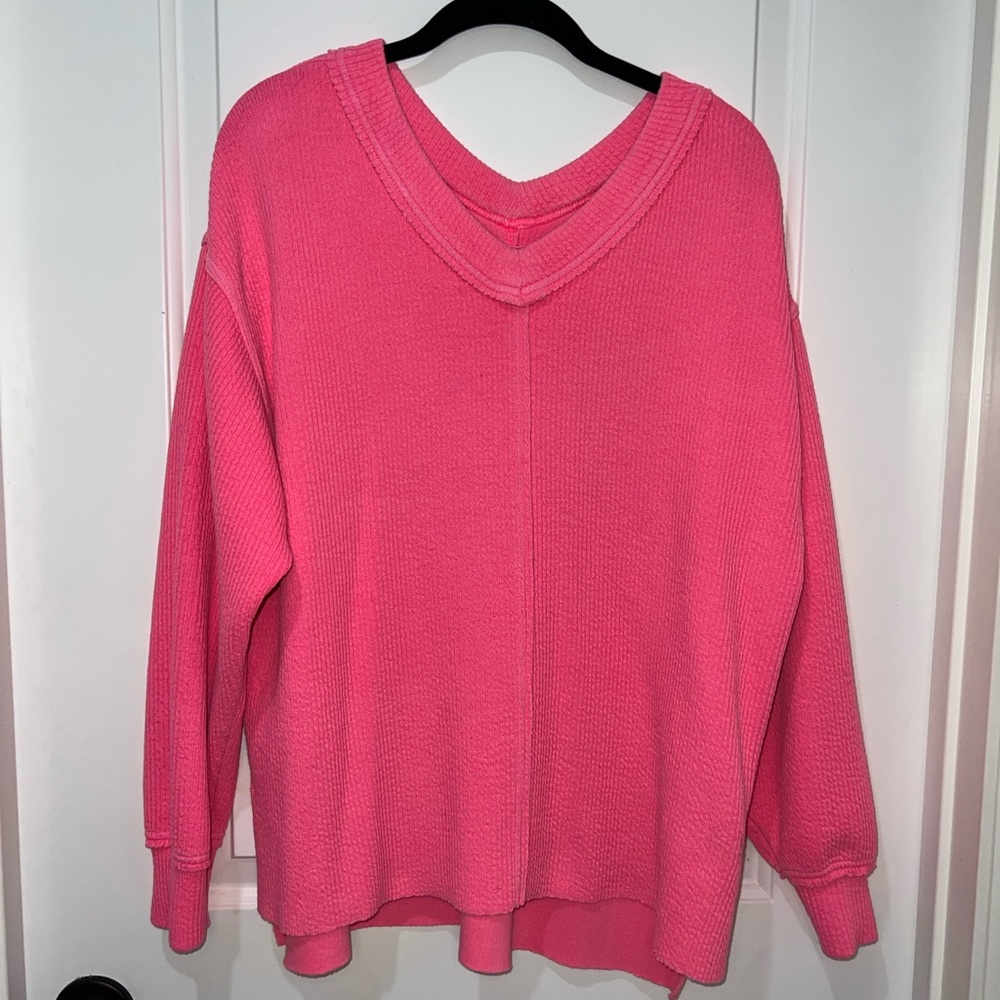 Aerie Hot Pink Oversized Sweater